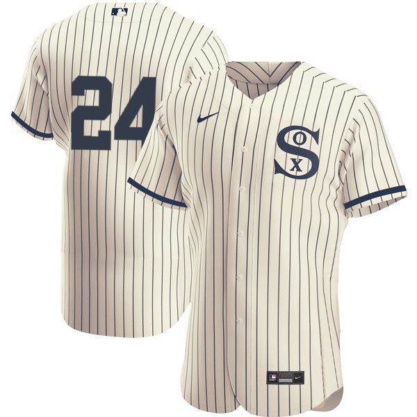 Men Chicago White Sox 24 No Name Cream stripe Dream version Elite Nike 2021 MLB Jersey